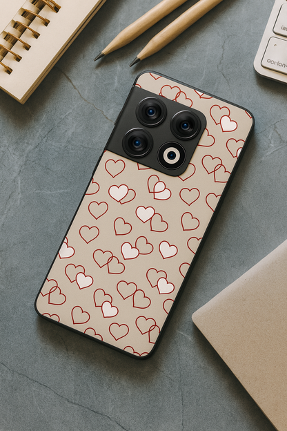 Puzzled Hearts Glass Back Cover For One Plus 13, 12, 11, 10, Nord Series
