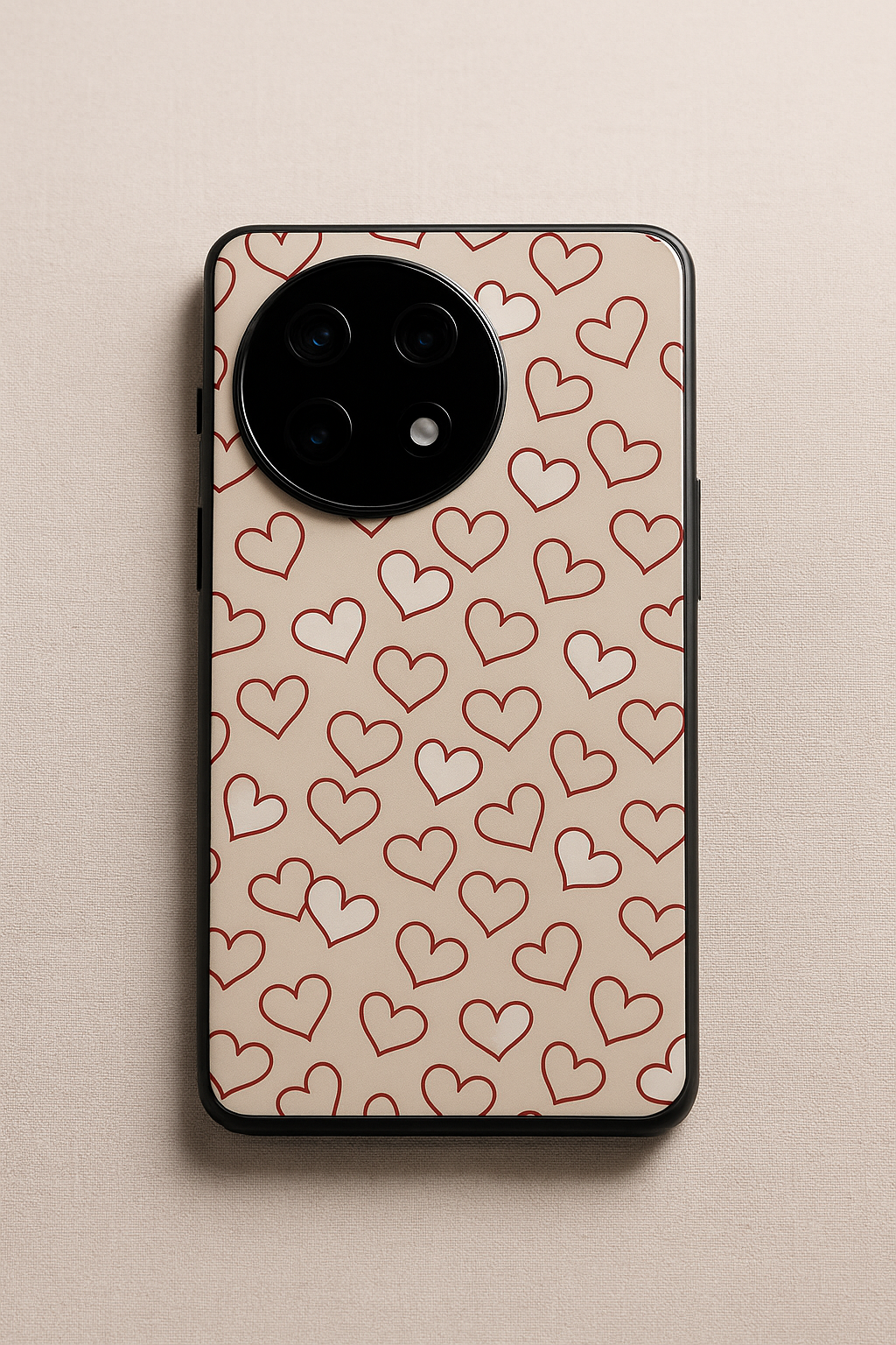 Puzzled Hearts Glass Back Cover For One Plus 13, 12, 11, 10, Nord Series