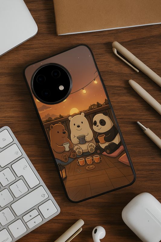 Tea Time Trio Glass Back Cover For One Plus 13, 12, 11, 10, Nord Series