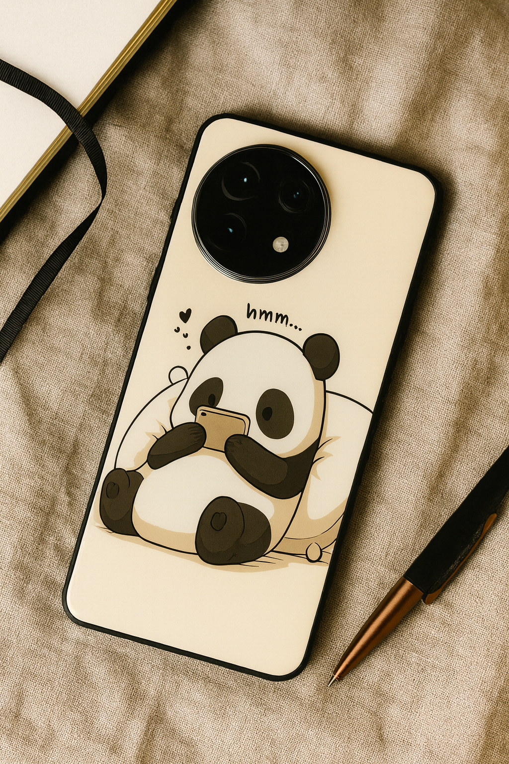 HMM Panda Glass Back Cover For One Plus 13, 12, 11, 10, Nord Series