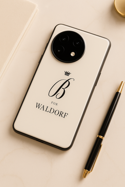 Gossip Girl Crowned Initials Glass Back Cover For One Plus 13, 12, 11, 10, Nord Series