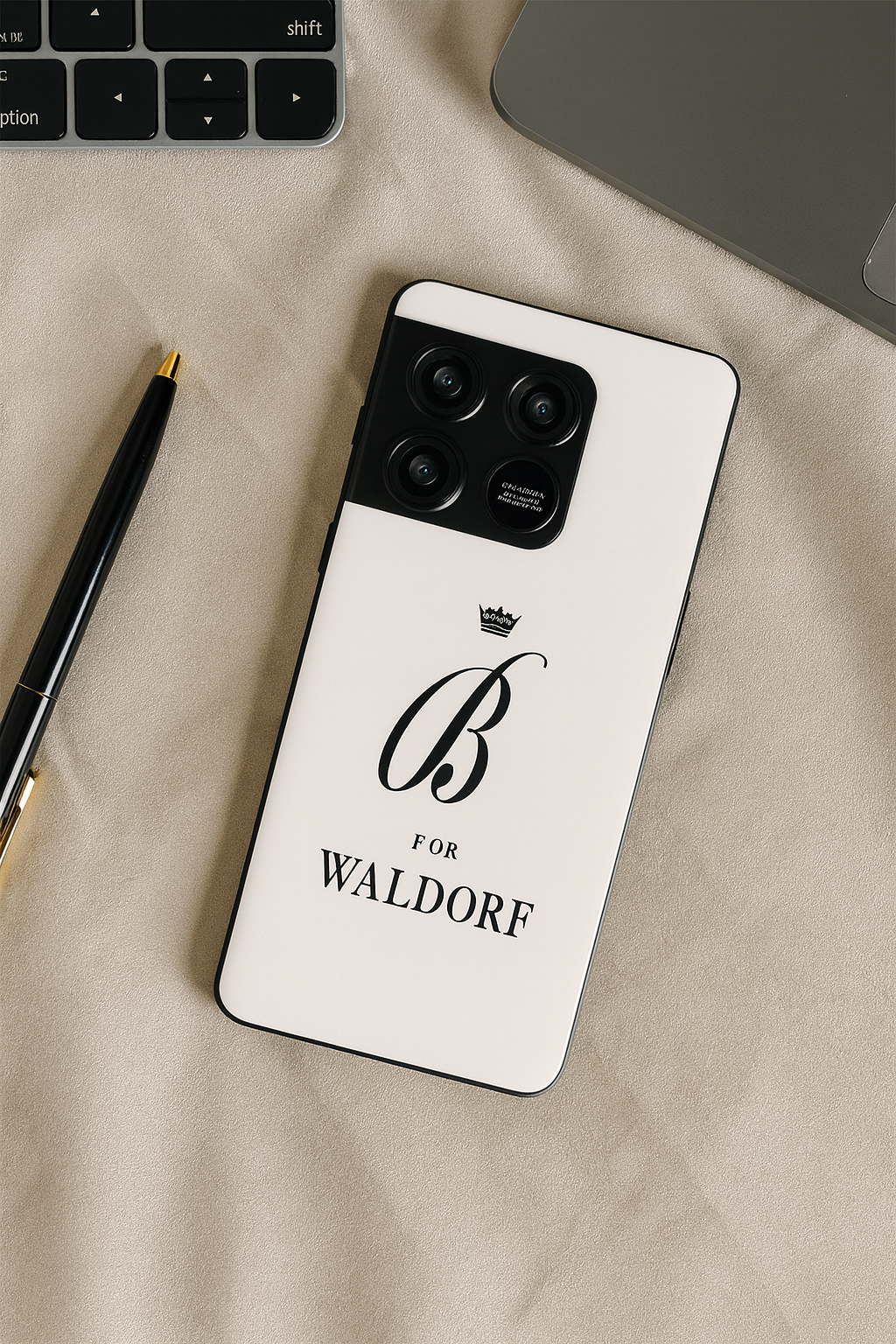 Gossip Girl Crowned Initials Glass Back Cover For One Plus 13, 12, 11, 10, Nord Series