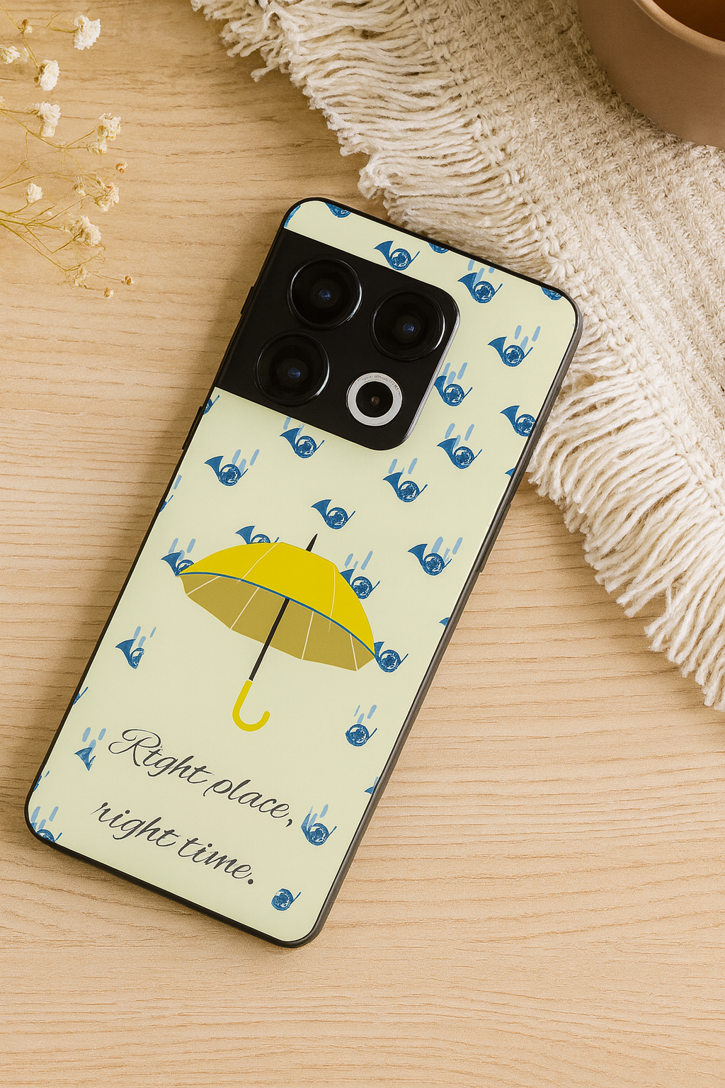 HIMYM Right Place Right Time Glass Back Cover For One Plus 13, 12, 11, 10, Nord Series