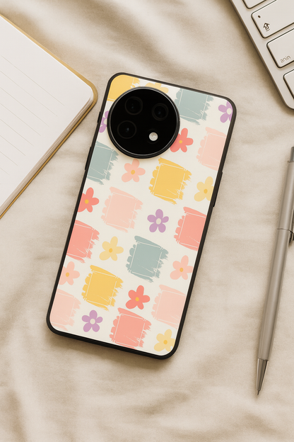 Pastel Play Glass Back Cover For One Plus 13, 12, 11, 10, Nord Series