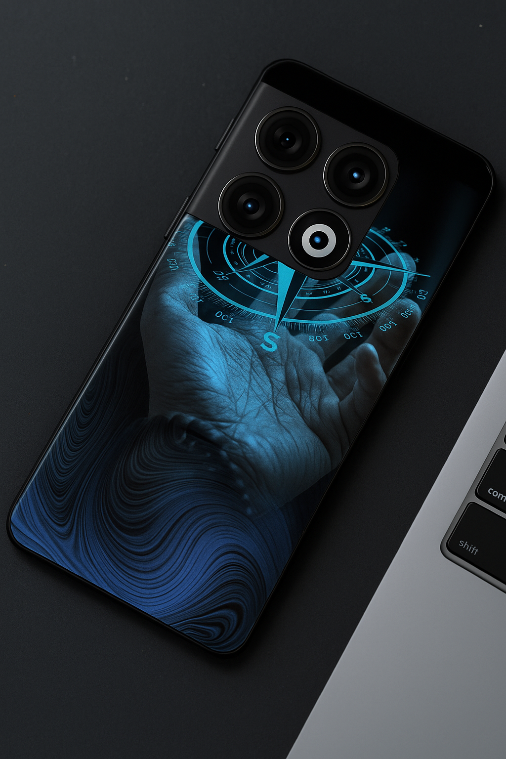 Neon Navigator Premium Glass Back Cover For One Plus 13, 12, 11, 10, Nord Serie