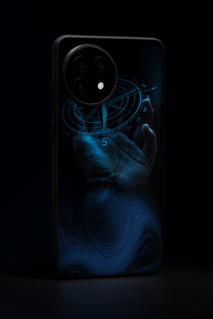 Neon Navigator Premium Glass Back Cover For One Plus 13, 12, 11, 10, Nord Serie