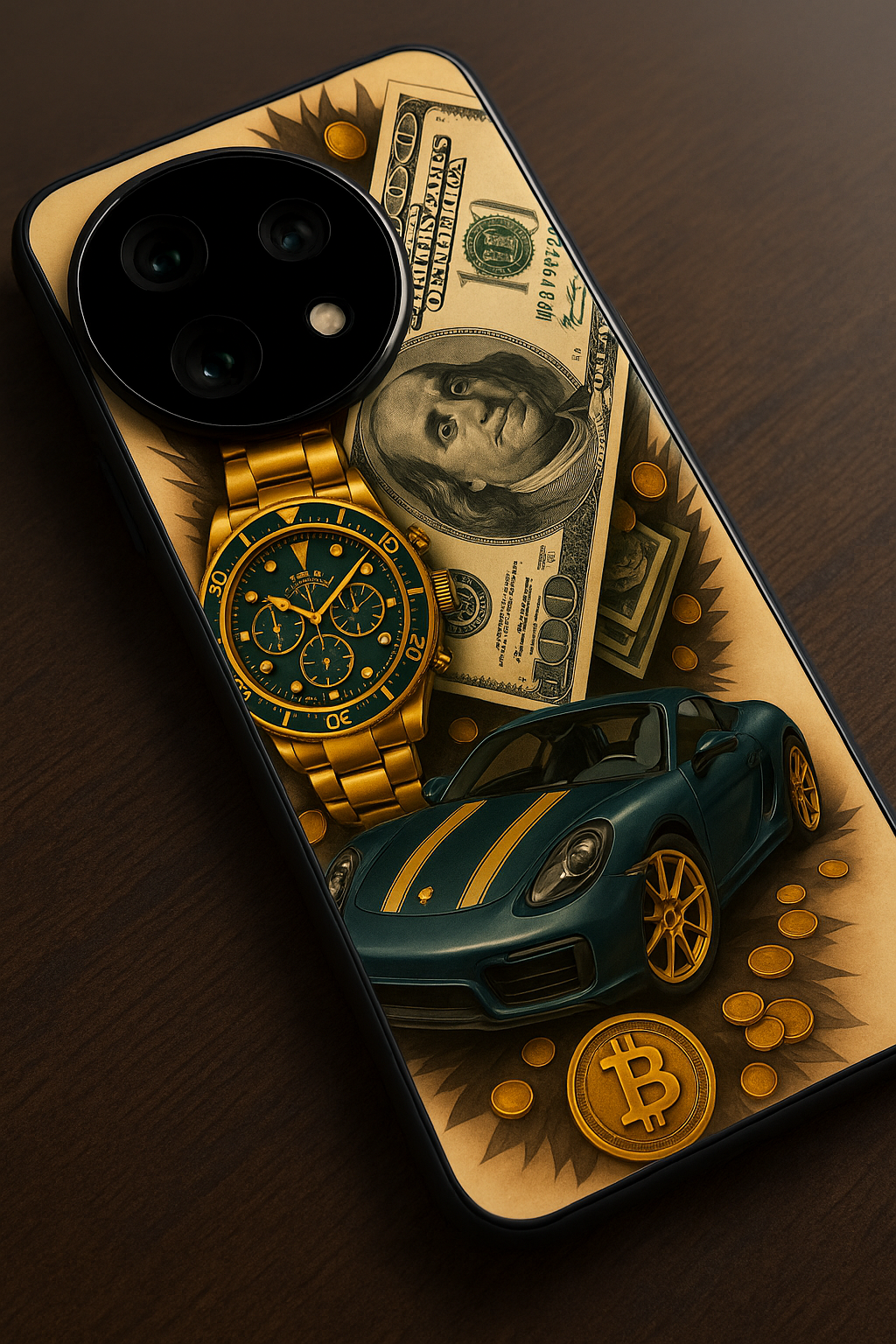 Crypto King Premium Glass Back Cover For One Plus 13, 12, 11, 10, Nord Series