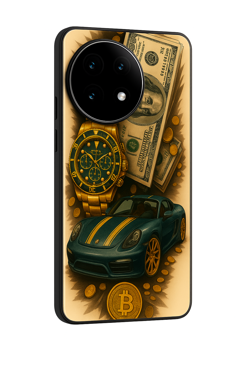 Crypto King Premium Glass Back Cover For One Plus 13, 12, 11, 10, Nord Series