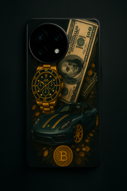 Crypto King Premium Glass Back Cover For One Plus 13, 12, 11, 10, Nord Series