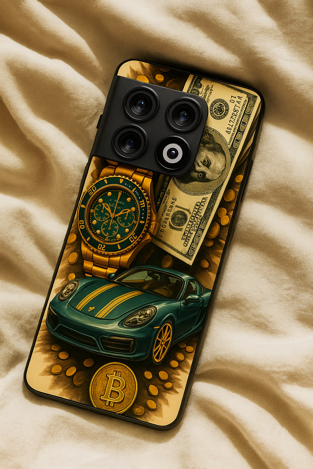 Crypto King Premium Glass Back Cover For One Plus 13, 12, 11, 10, Nord Series