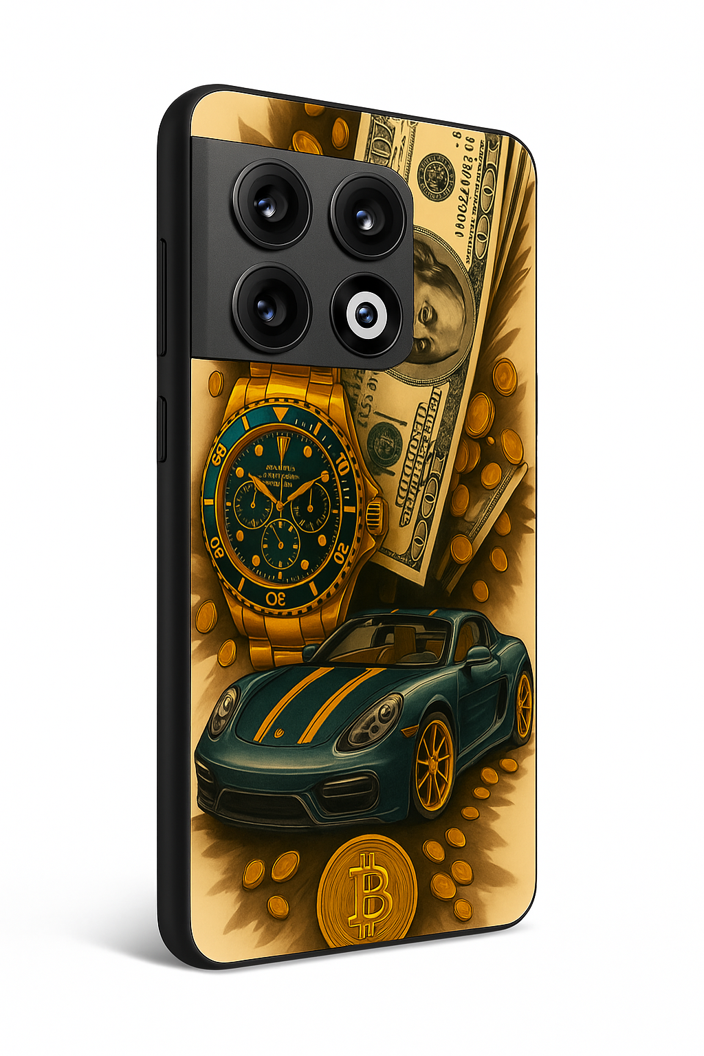 Crypto King Premium Glass Back Cover For One Plus 13, 12, 11, 10, Nord Series