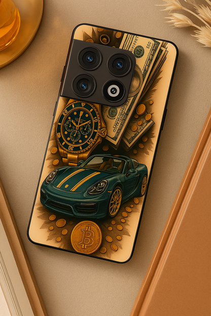 Crypto King Premium Glass Back Cover For One Plus 13, 12, 11, 10, Nord Series