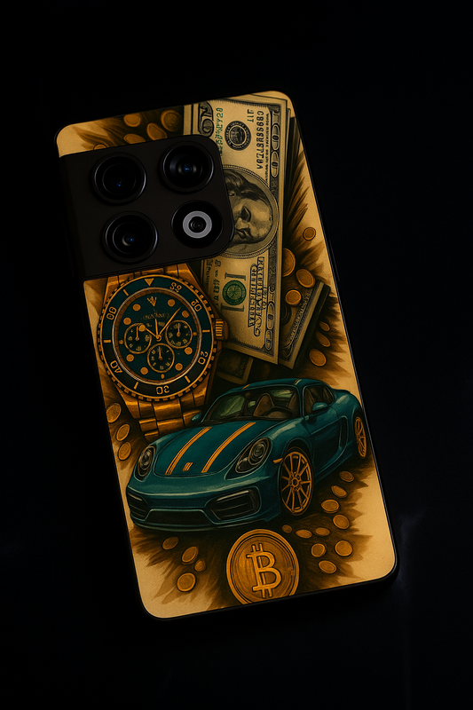 Crypto King Premium Glass Back Cover For One Plus 13, 12, 11, 10, Nord Series