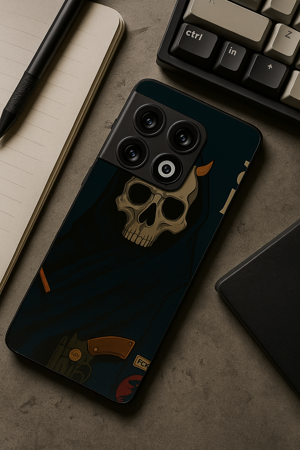 Skullbound Premium Glass Back Cover For One Plus 13, 12, 11, 10, Nord Serie