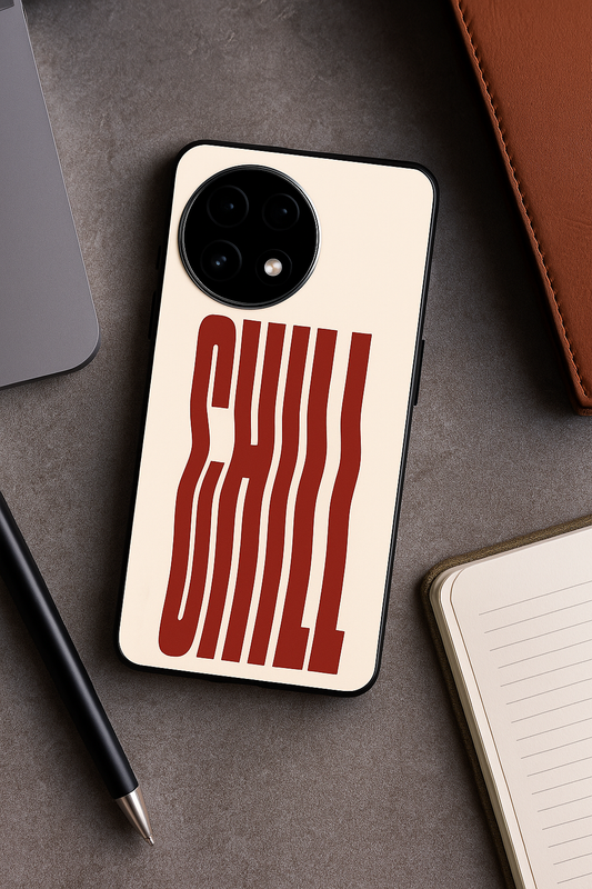 Stay Chill Glass Back Cover For One Plus 13, 12, 11, 10, Nord Series