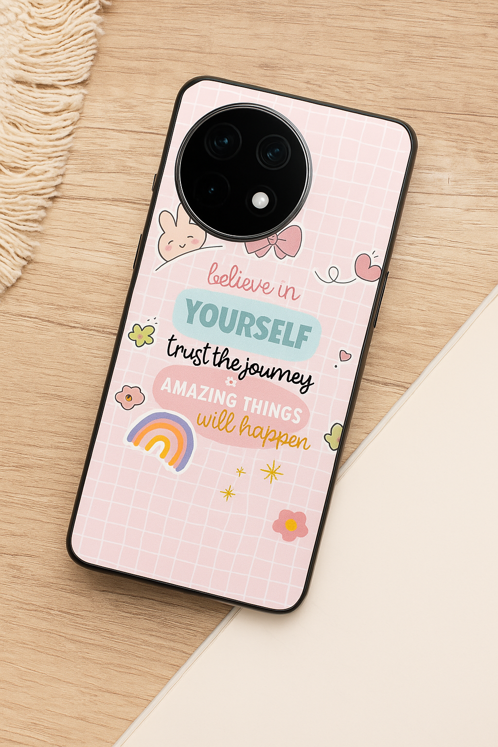 Trust The Journey Glass Back Cover For One Plus 13, 12, 11, 10, Nord Series