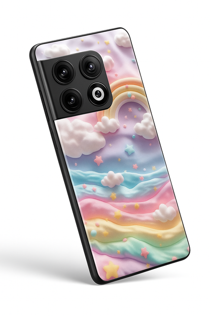 Whimsy Clouds Glass Back Cover For One Plus 13, 12, 11, 10, Nord Series