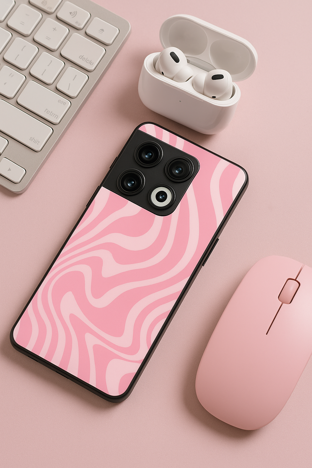 Barbie Swirl Premium Glass Back Cover For One Plus 13, 12, 11, 10, Nord Series