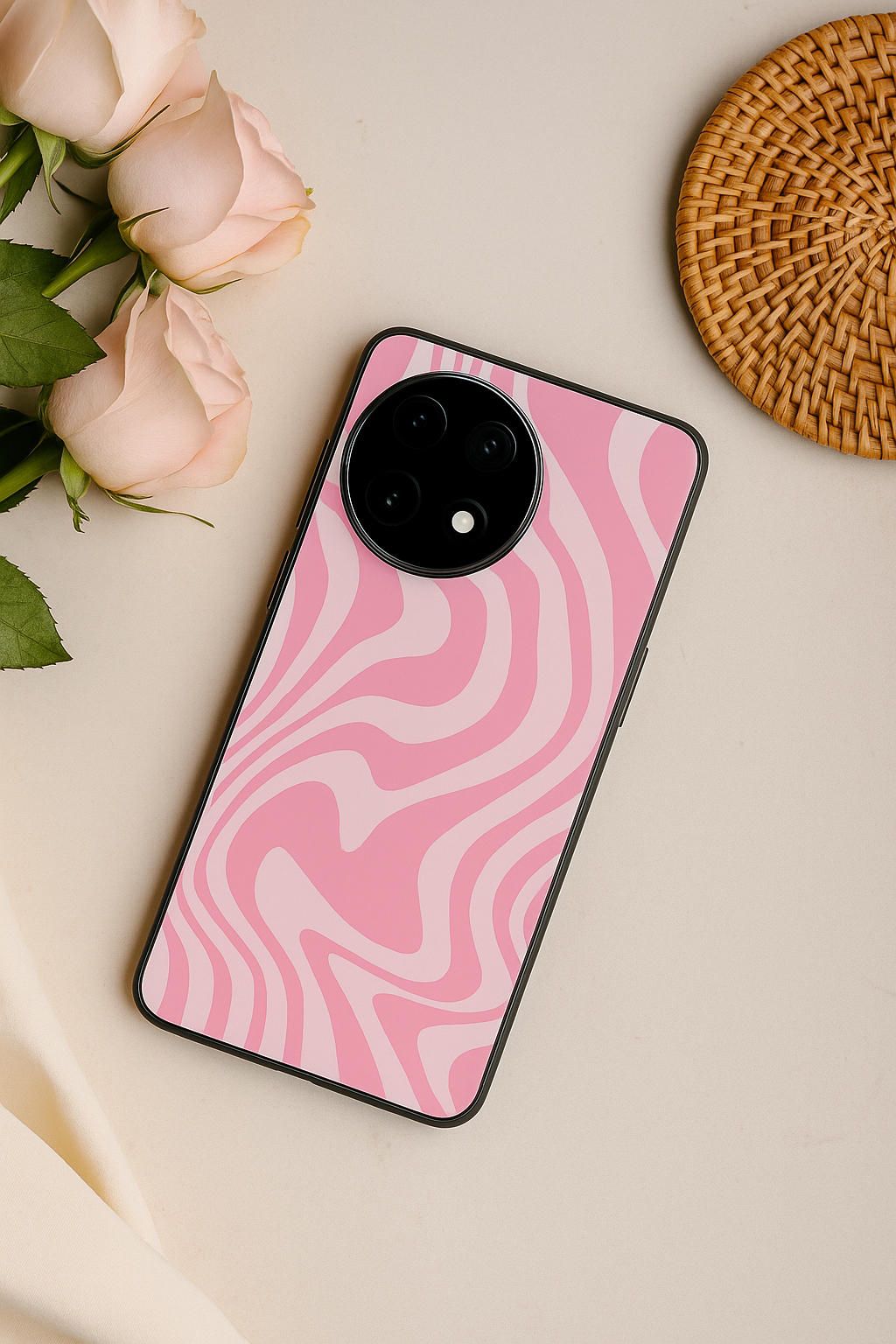 Barbie Swirl Premium Glass Back Cover For One Plus 13, 12, 11, 10, Nord Series