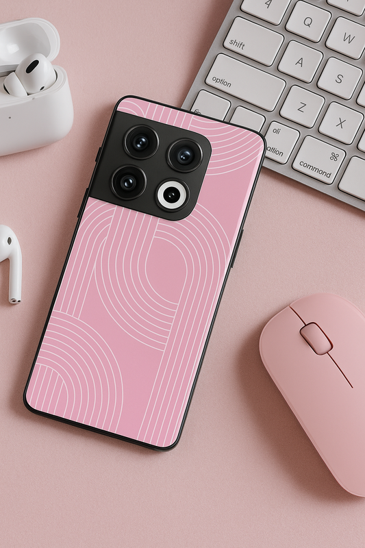 Linear Blush Glass Back Cover For One Plus 13, 12, 11, 10, Nord Series