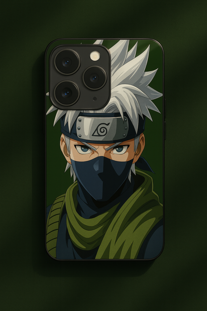 Kakashi Focussed Premium Glass Back Cover For iPhone 11,12,13,14,15,16 Models