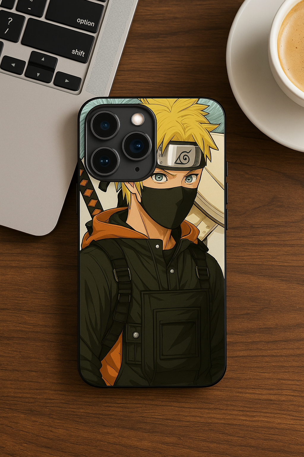 Stealthy Naruto Premium Glass Back Cover For iPhone 11,12,13,14,15,16 Models