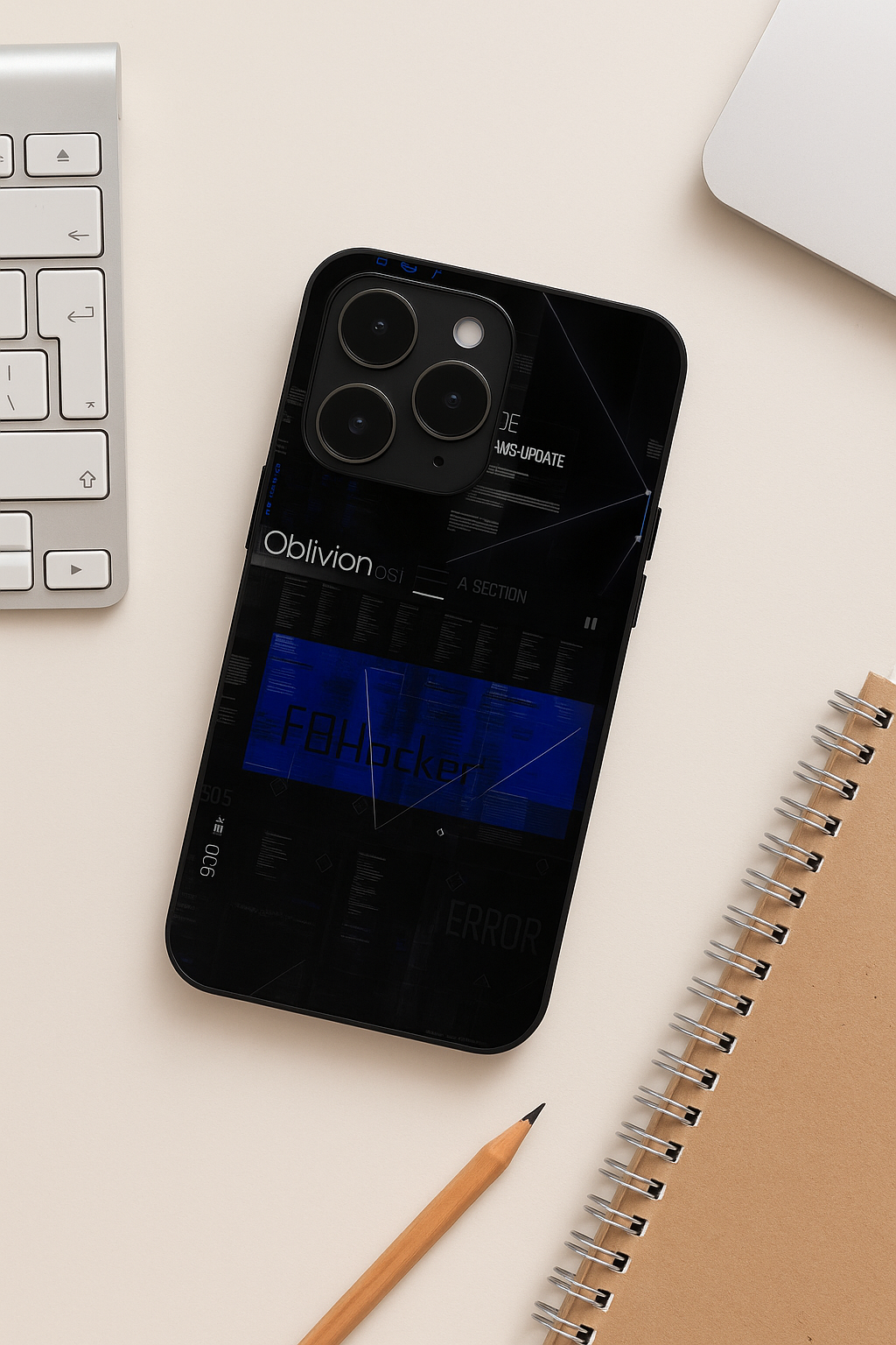 Hacker Premium Glass Back Cover For iPhone 11,12,13,14,15,16,17 Models