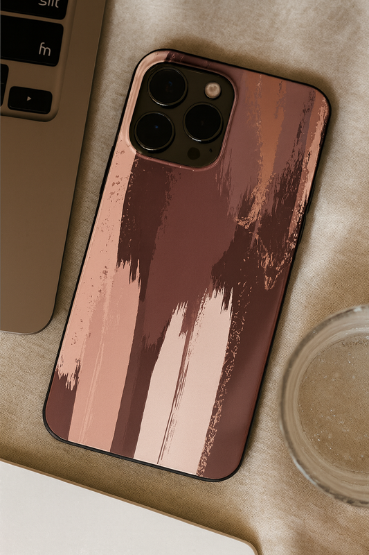 Rosé Haze Personalised Name Premium Glass Back Cover For iPhone 11,12,13,14,15,16,17 Models