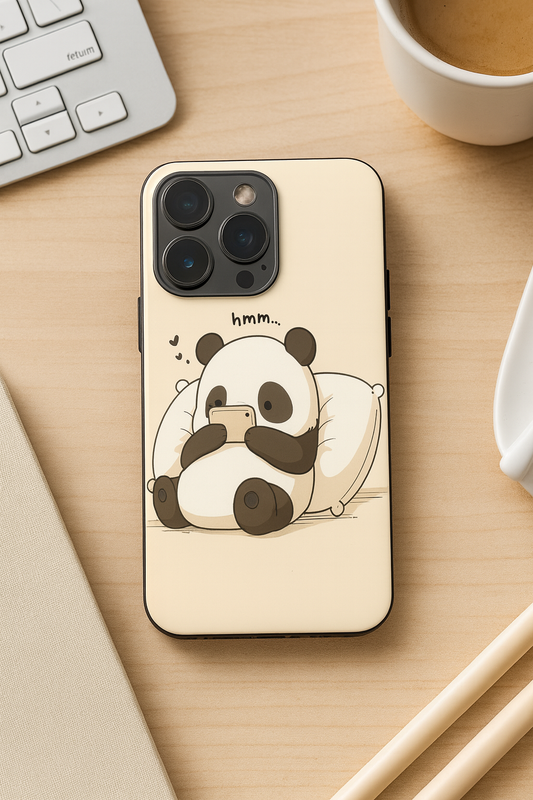 Hmm Panda Premium Glass Back Cover For iPhone 11,12,13,14,15,16,17 Models