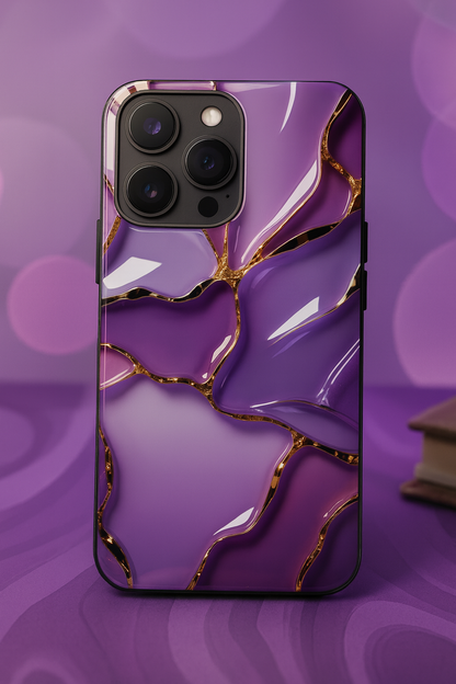 Amethyst Glaze Premium Glass Back Cover For iPhone 11,12,13,14,15,16,17 Models