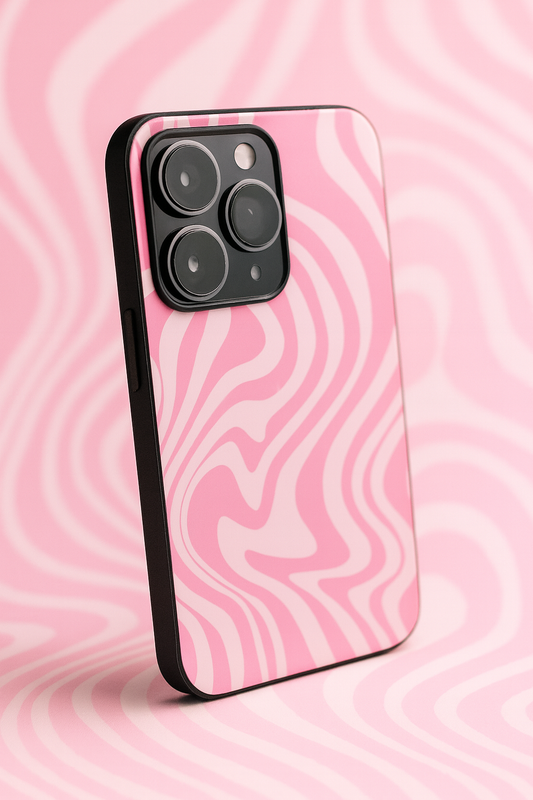 Barbie Swirl Premium Glass Back Cover For iPhone 11,12,13,14,15,16,17 Models
