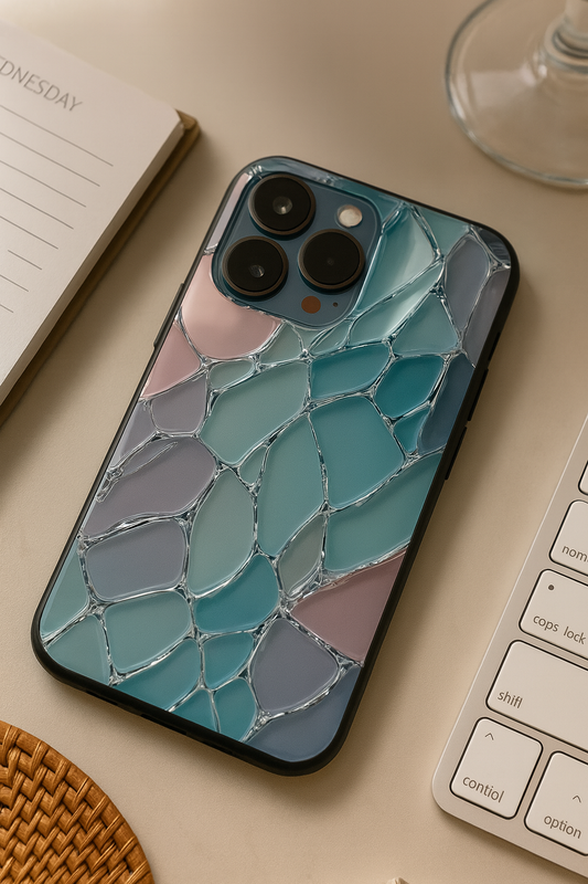 Ocean Glaze Premium Glass Back Cover For iPhone 11,12,13,14,15,16,17 Models