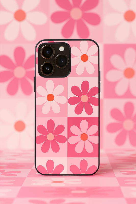 Floral Funk Premium Glass Back Cover For iPhone 11,12,13,14,15,16,17 Models