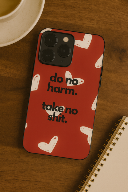 Bold Heart Premium Glass Back Cover For iPhone 11,12,13,14,15,16,17 Models