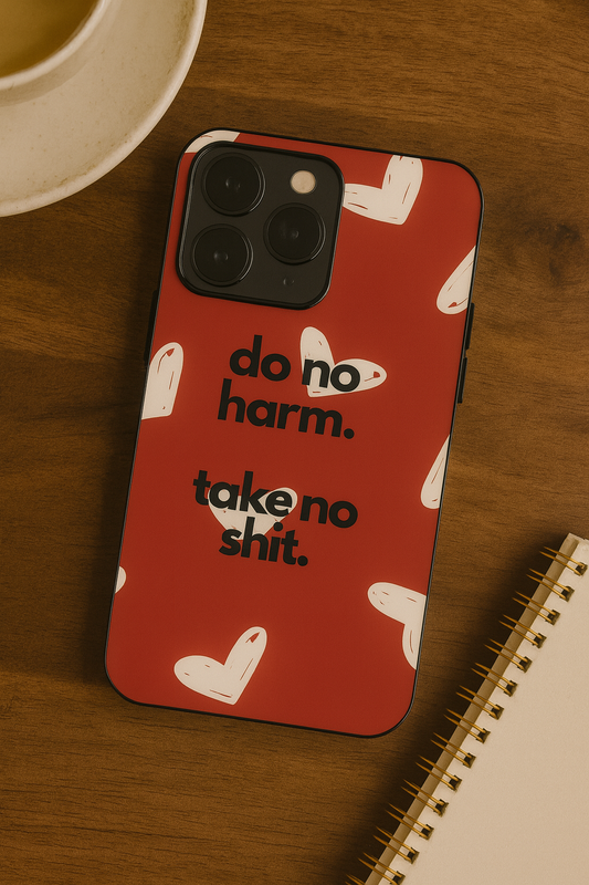 Bold Heart Premium Glass Back Cover For iPhone 11,12,13,14,15,16,17 Models