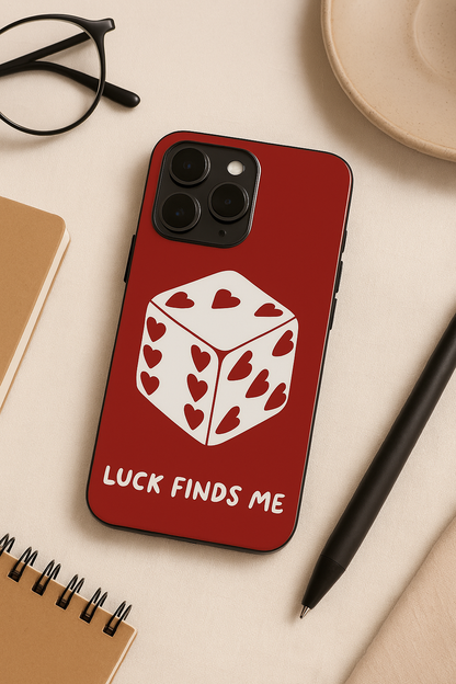 Hearts & Dice Premium Glass Back Cover For iPhone 11,12,13,14,15,16,17 Models