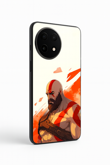 I am Kratos Premium Glass Back Cover For One Plus 13, 12, 11, 10, Nord Series