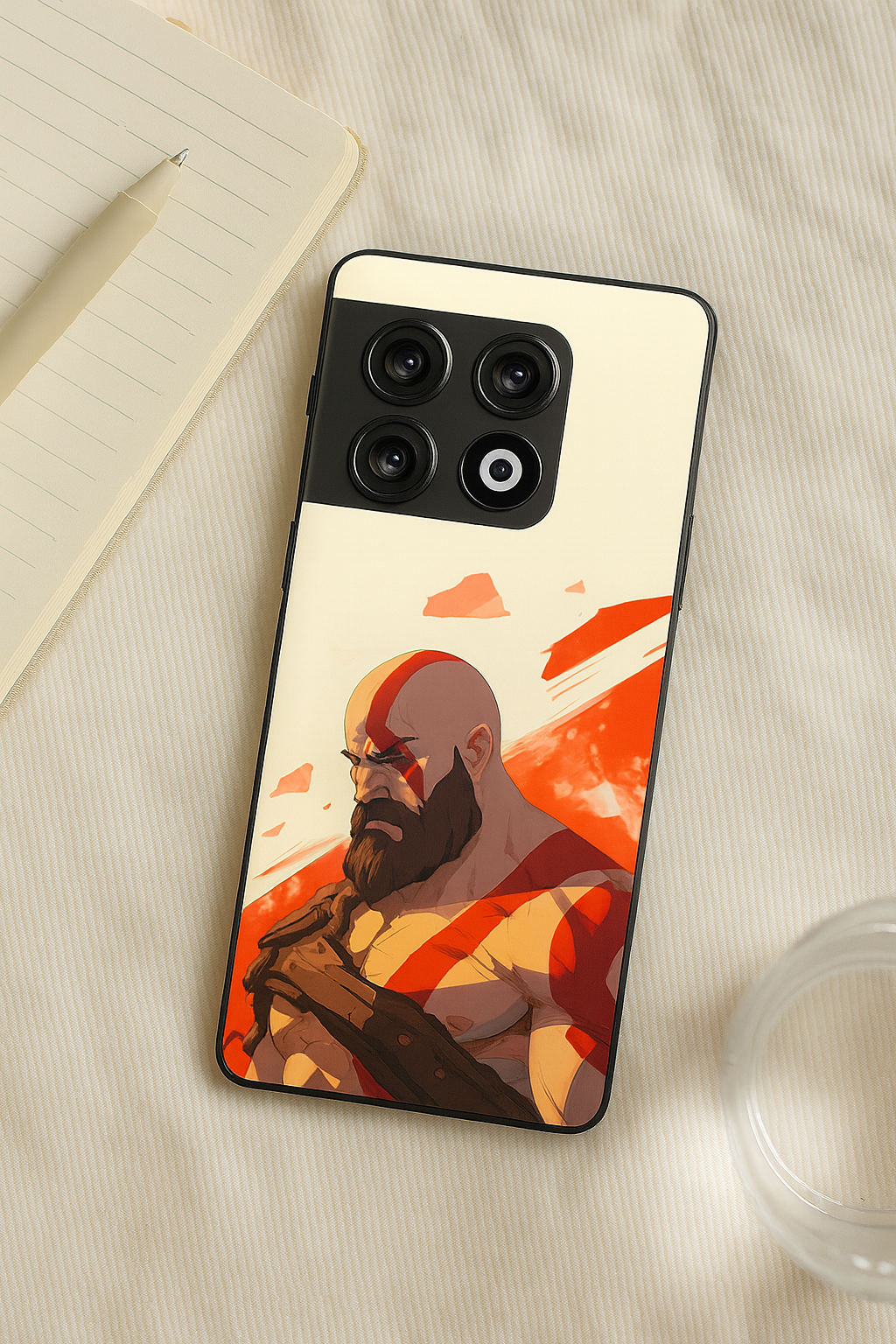 I am Kratos Premium Glass Back Cover For One Plus 13, 12, 11, 10, Nord Series