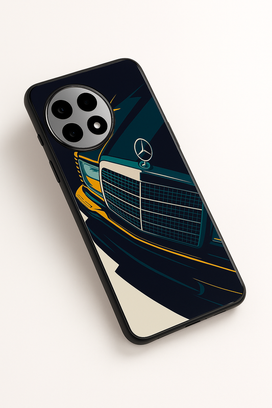 Minimal Car Sketch Premium Glass Back Cover For One Plus 13, 12, 11, 10, Nord Series