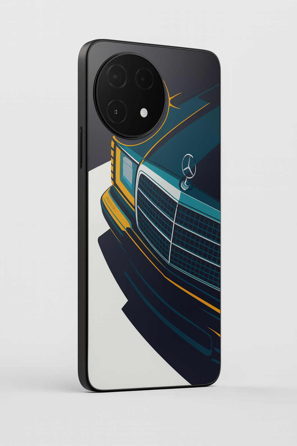 Minimal Car Sketch Premium Glass Back Cover For One Plus 13, 12, 11, 10, Nord Series