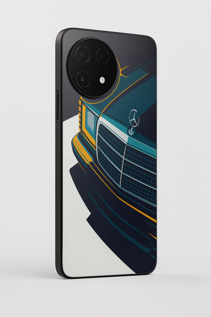 Minimal Car Sketch Premium Glass Back Cover For One Plus 13, 12, 11, 10, Nord Series