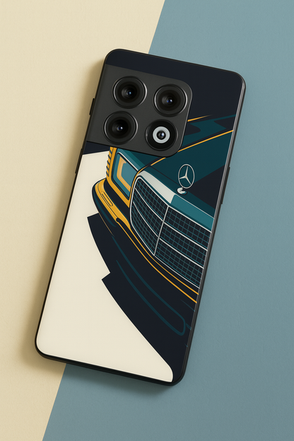 Minimal Car Sketch Premium Glass Back Cover For One Plus 13, 12, 11, 10, Nord Series