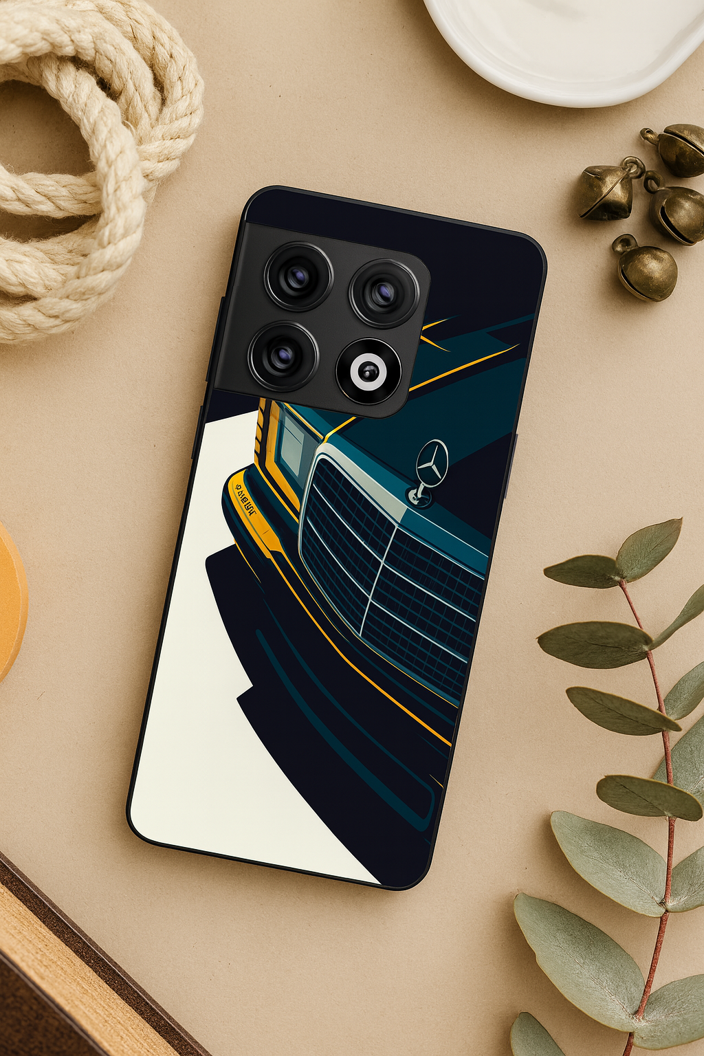 Minimal Car Sketch Premium Glass Back Cover For One Plus 13, 12, 11, 10, Nord Series