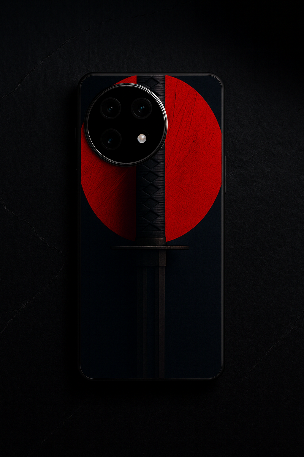 Katana Abstract Shot Premium Glass Back Cover For One Plus 13, 12, 11, 10, Nord Series