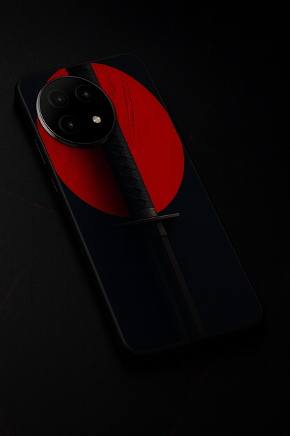 Katana Abstract Shot Premium Glass Back Cover For One Plus 13, 12, 11, 10, Nord Series