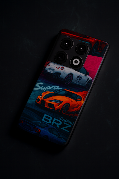 Car Lover Premium Glass Back Cover For One Plus 13, 12, 11, 10, Nord Series