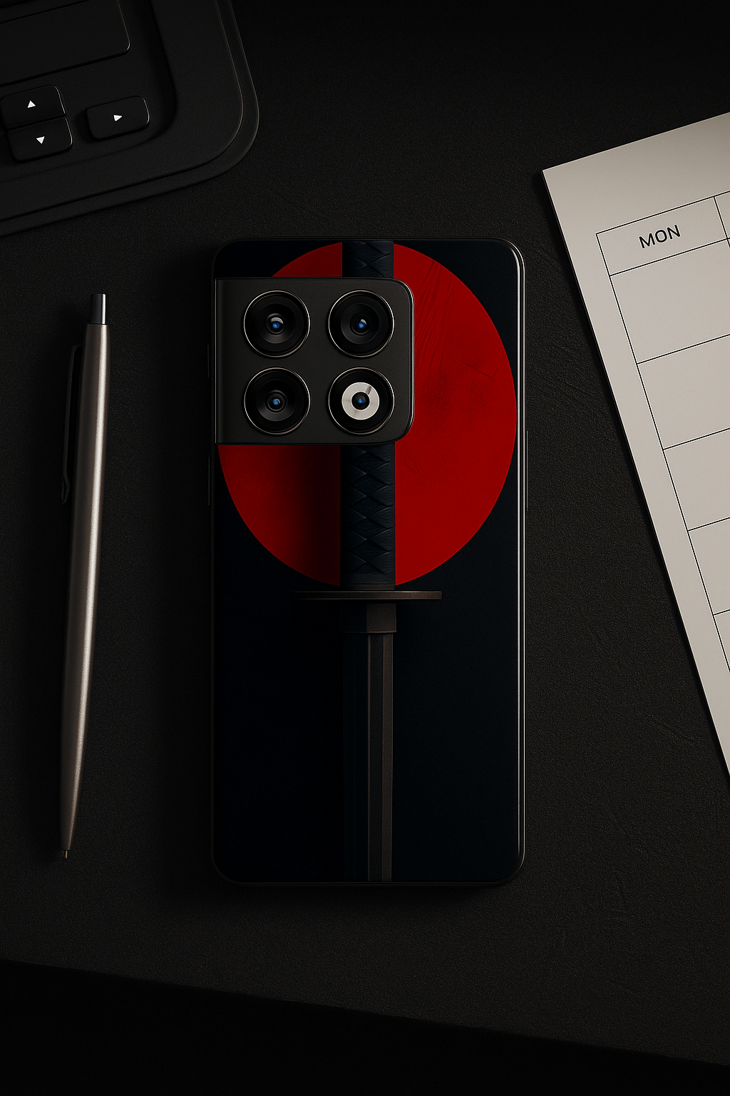 Katana Abstract Shot Premium Glass Back Cover For One Plus 13, 12, 11, 10, Nord Series