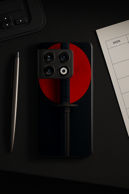 Katana Abstract Shot Premium Glass Back Cover For One Plus 13, 12, 11, 10, Nord Series