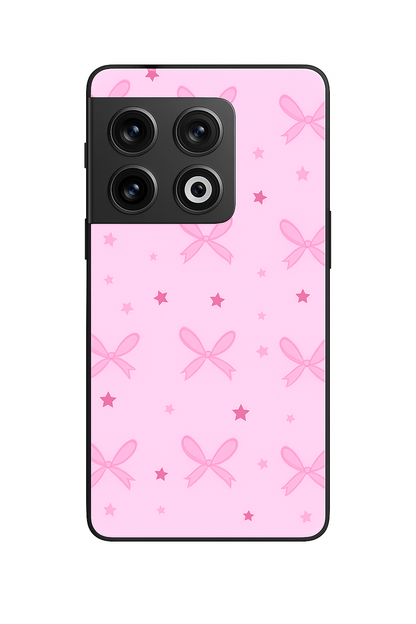 Sparkling Bows Premium Glass Back Cover For One Plus 13, 12, 11, 10, Nord Series