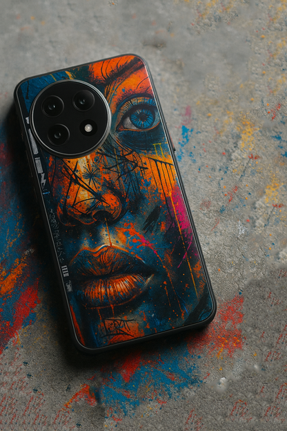 Neon Soul Premium Glass Back Cover For One Plus 13, 12, 11, 10, Nord Series